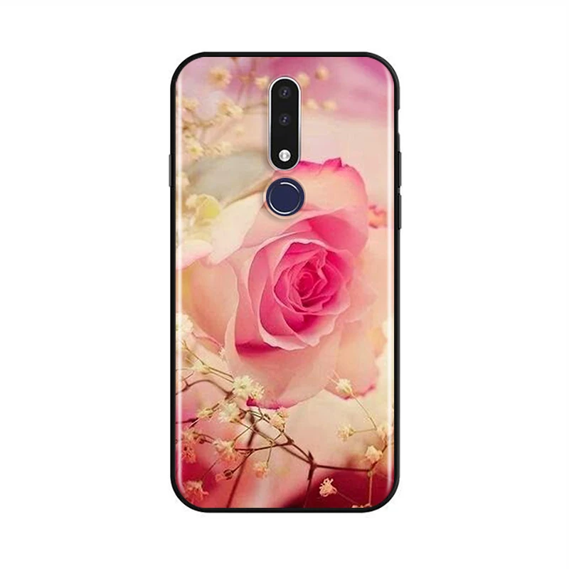 Beauty Floral Rose for OPPO Realme C2 2 A31 A5 A7 F15 F11 F9 F7 F5 R17 R15 R9S K5 K3 Pro 2020 2018 Black Phone Case