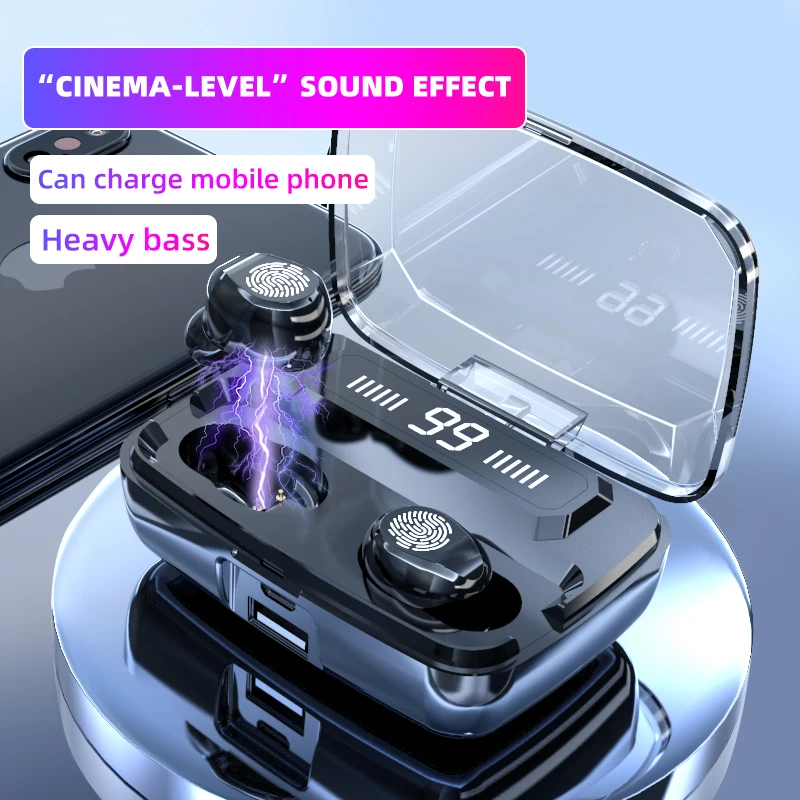 M11-9 Bluetooth5.0 наушники беспроводные TWS HiFi IPX7 водонепроницаемые с сенсорным