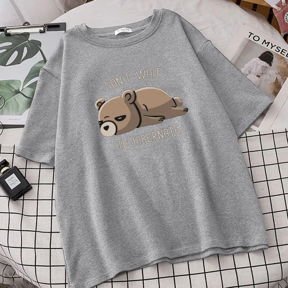 

Sloth Can't Wait To Hibernate T Shirts Camisetas De Mujer Short Sleeve Tee Shirt Tshirts Femme Tumblr 2021 Tops Roupas Femininas