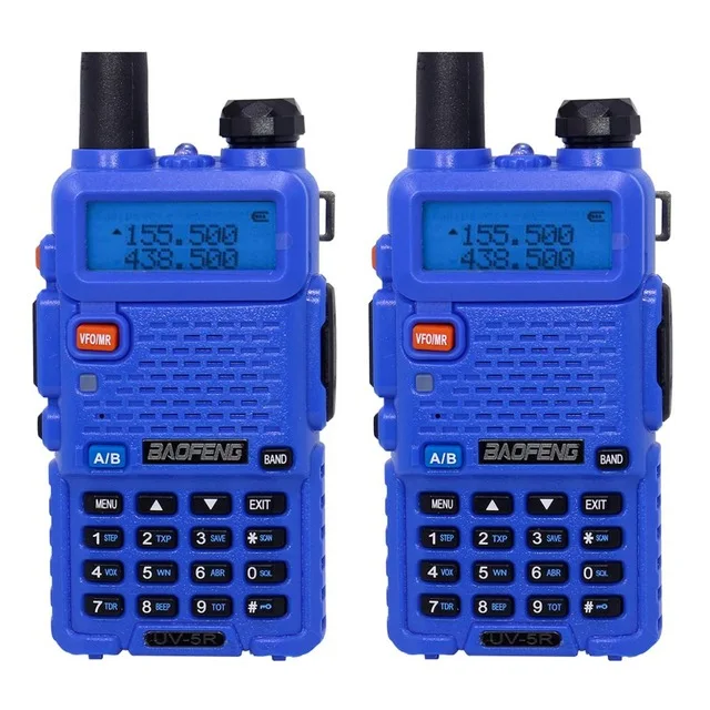 blue 2 шт Baofeng BF-UV5R 5 Вт Любительская портативная рация UV-5R Двухдиапазонная двухсторонняя радиоантенна UV 5R+ 2 шт NA-771 антенна и гарнитура - Цвет: blue