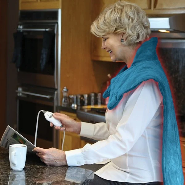 

New household thermal pulse relief back support comfortable soft flannel heating shawl fashion portable waist warm artifact