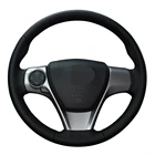 Чехол рулевого колеса автомобиля DIY сшитая вручную черная натуральная кожа для Toyota Camry 2012 2013 2014 Venza 2013 2014 2015