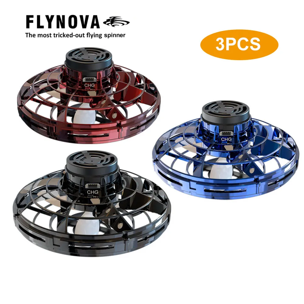3 PCS Flynova RC мини НЛО RC Квадрокоптер Fingertip обновление полета гироскопа Летающий Спиннер декомпрессия RC игрушки подарки для взрослых и детей - Цвет: 3 PCS