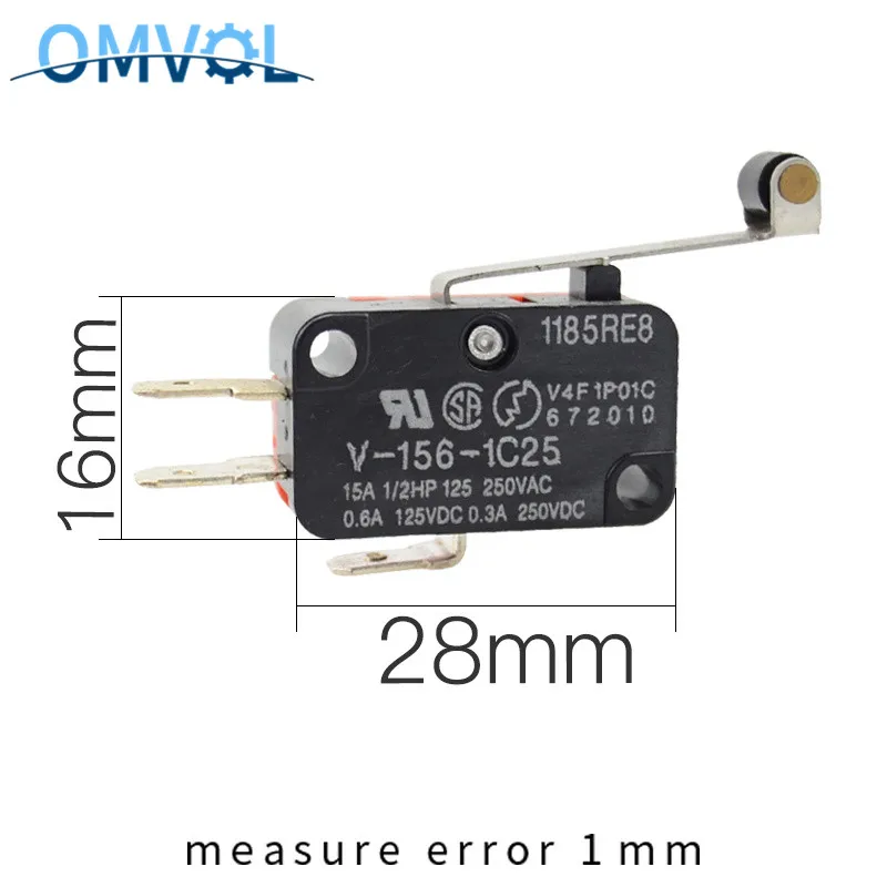 Микро концевой выключатель с Roller Lever V-15 V-151 V-152 V-153 V-154 V-155 V-156-1C25 - Цвет: V-156