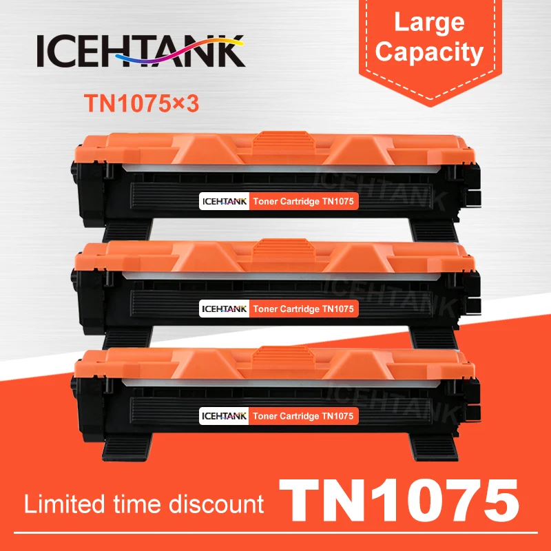ICEHTANK 3pcs Compatible toner cartridge TN 1075 tn1075 for Brother HL-1110 1111 1112 1210 MFC-1810 1815 1816 DCP-1510 Printer