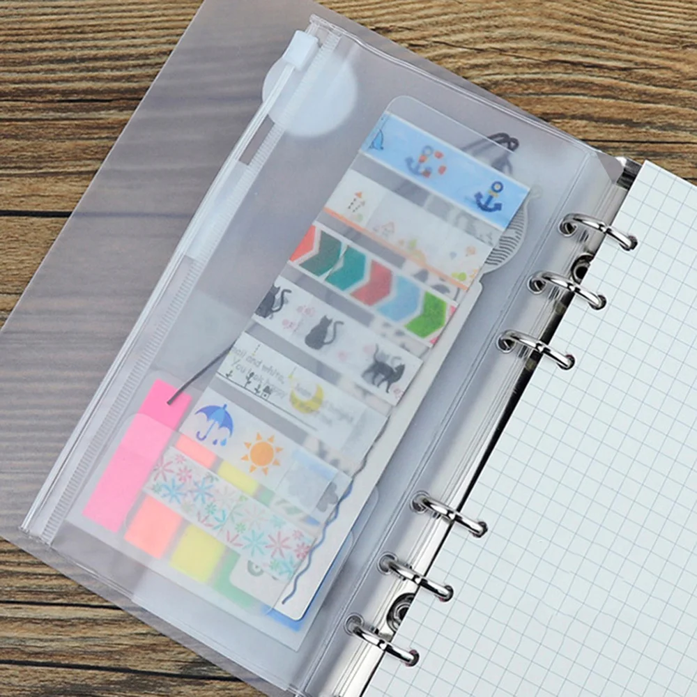 

10Pcs A6 File Document Folder Transparent Button Document Storage Organizer for Files Documents (17x11cm)