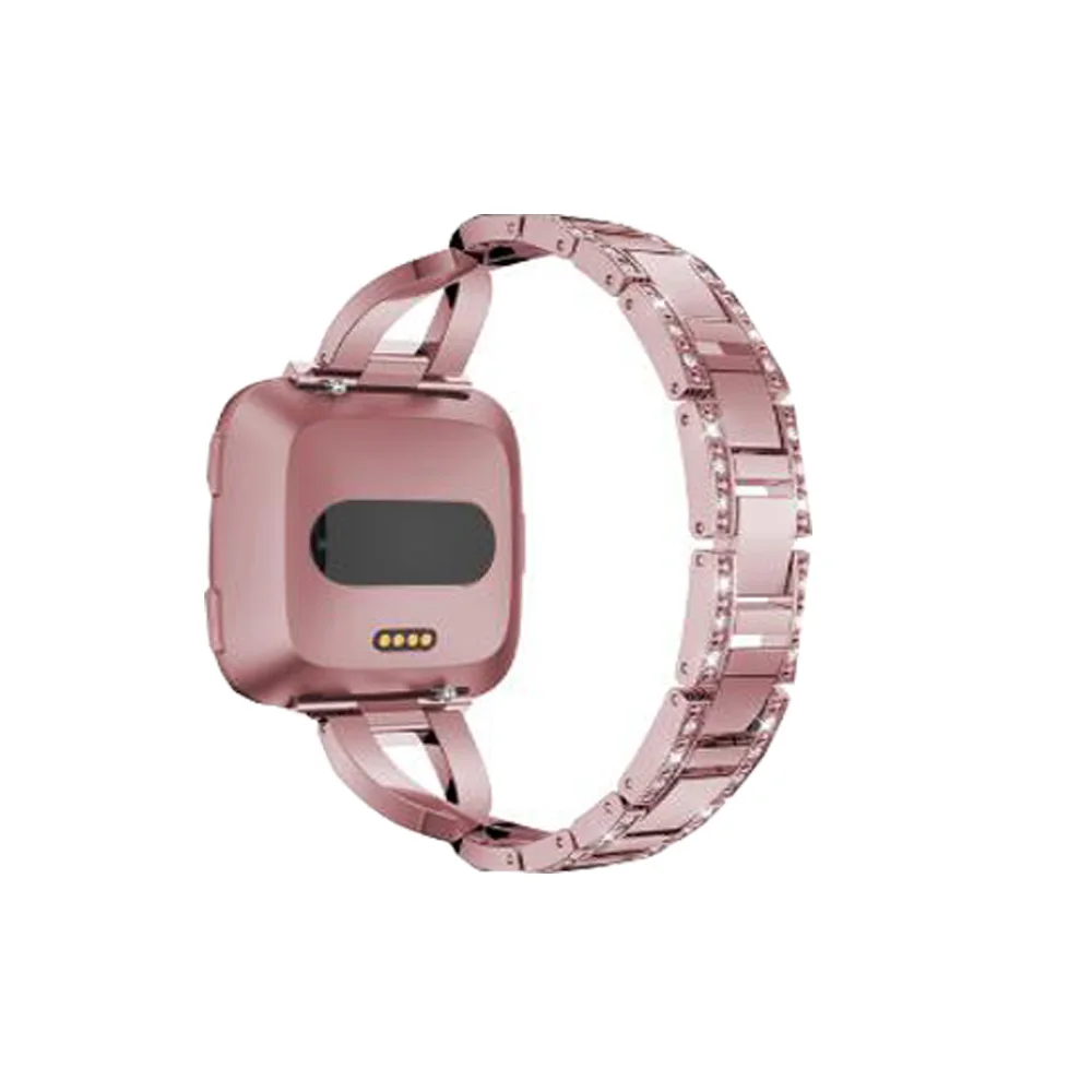 Rose powder Ремешок для часов Fitbit Versa 2 браслет на запястье 22 мм ремешок умные аксессуары Элегантные Роскошные сменные часы ремешок correa ремень - Цвет: Rose powder