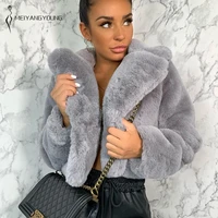meiyangyoung solid fluffy womens fur coat artificial coats woman winter 2020 fax fur coat plus size short jacket outerwear