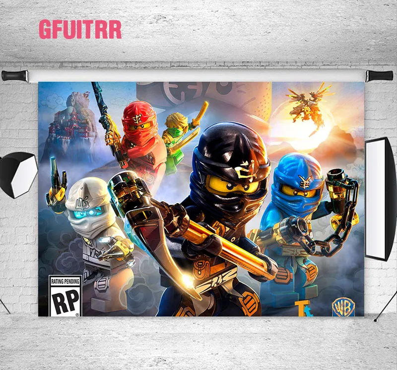 GFUITRR Ninjago фотография Фон мальчиков День Рождения мультфильм фото фон винил стенд