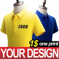 nslp custom mens polo shirt logo short sleeve healthy cotton embroidered polo shirt print diy brand text 17 colors summer top