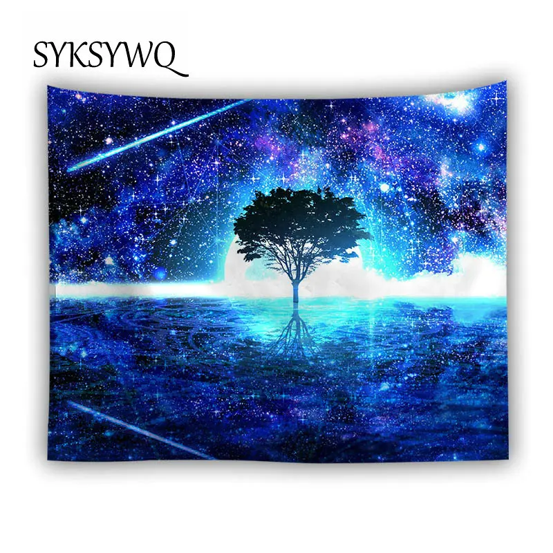 

moon tree tapestry psychedelic wall blanket new arrival trippy wall carpet galaxy large wall cloth