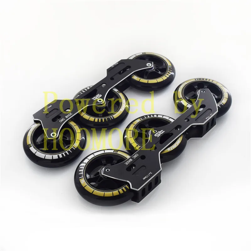 1 pair R5 3*110mm Speed Base CT Black 110mm Inline Speed Skates Wheel ILQ11 High Speed Skating Bearing Flexible Road Tyre for PS