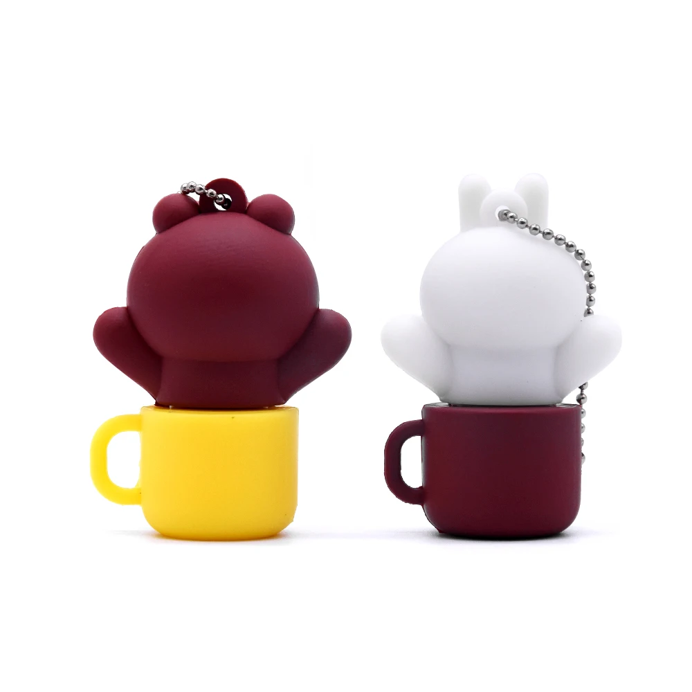 Мини микро USB 2 0 128MB 32GB 64GB мультфильм кролик и медведь фото палка флэш-накопитель