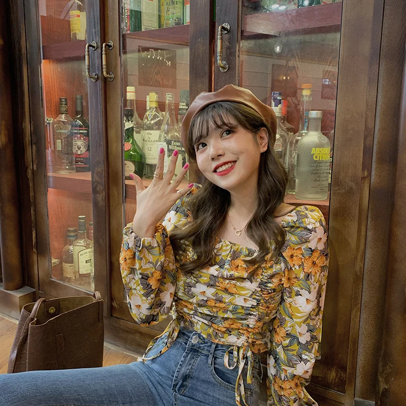 

Шифон с высокой талией и цветочным принтом