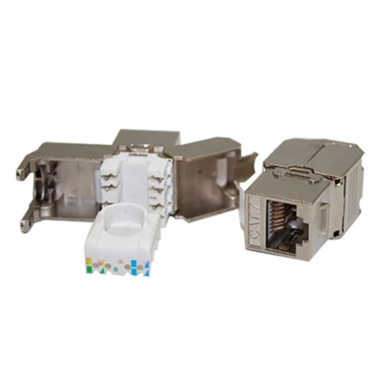 12Pcs RJ45 Keystone Cat7 Shielded FTP Zinc Alloy Module Network Keystone Jack Connector Adapter 10GB Network