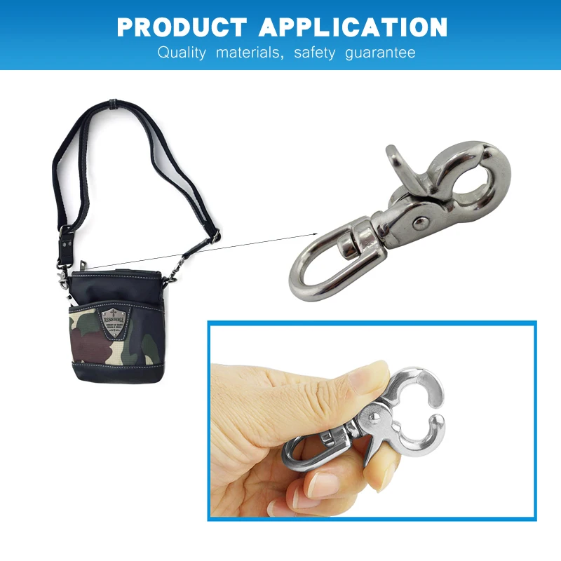 Застежки карабины для шнура из нержавеющей стали 65 мм 316 дюйма|Крючки| |