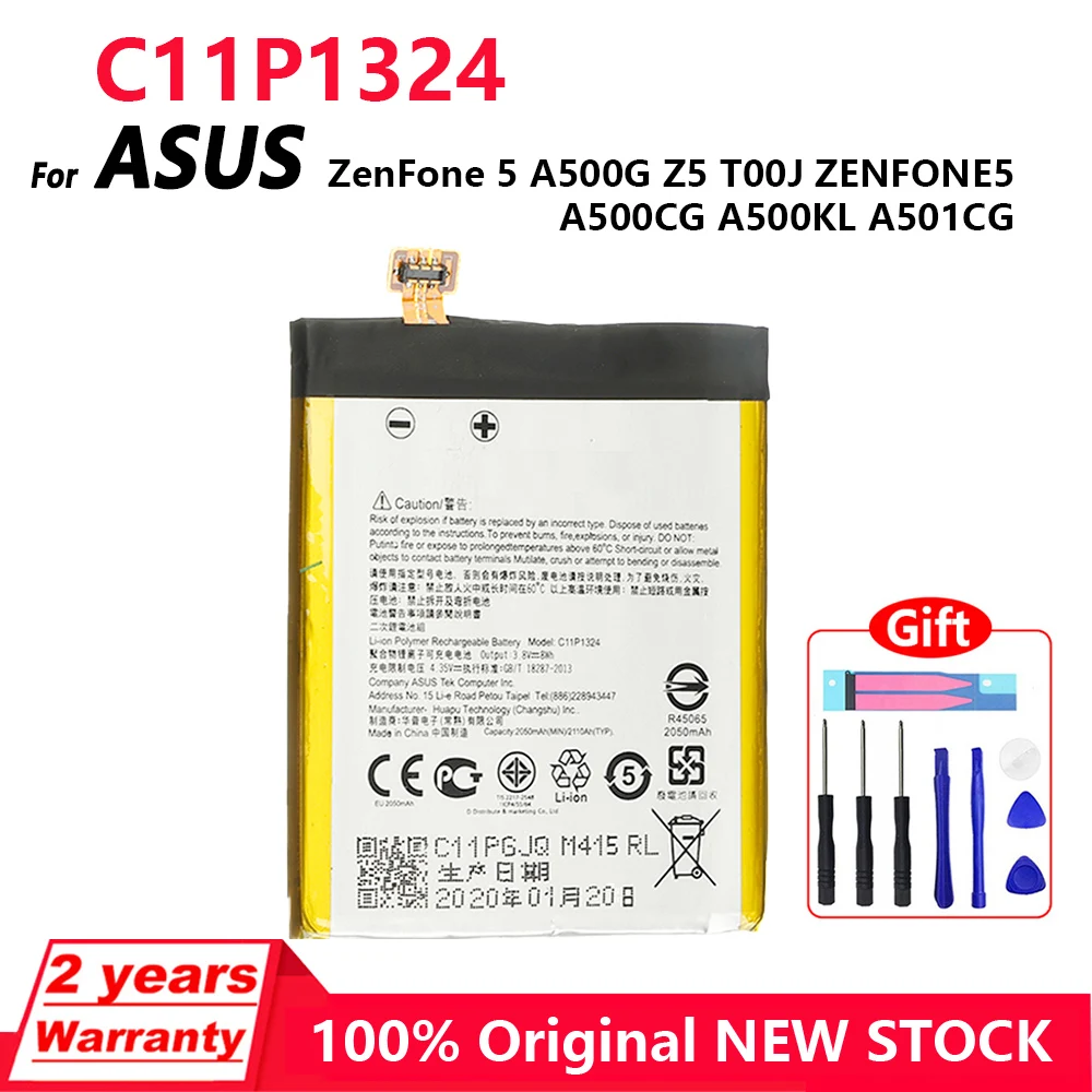 

100% Original C11P1324 Battery For ASUS ZenFone 5 A500G Z5 T00J ZENFONE5 A500CG A500KL A501CG Batteries Batteria +Free Tools