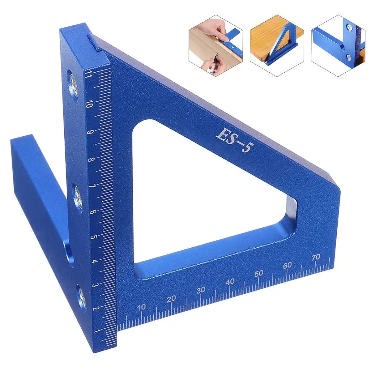 

Aluminum Alloy Multifunction Woodworking Scribing Ruler 3D Miter Angle Marking T Ruler Square Layout 45/90 Degree Measuring Rule