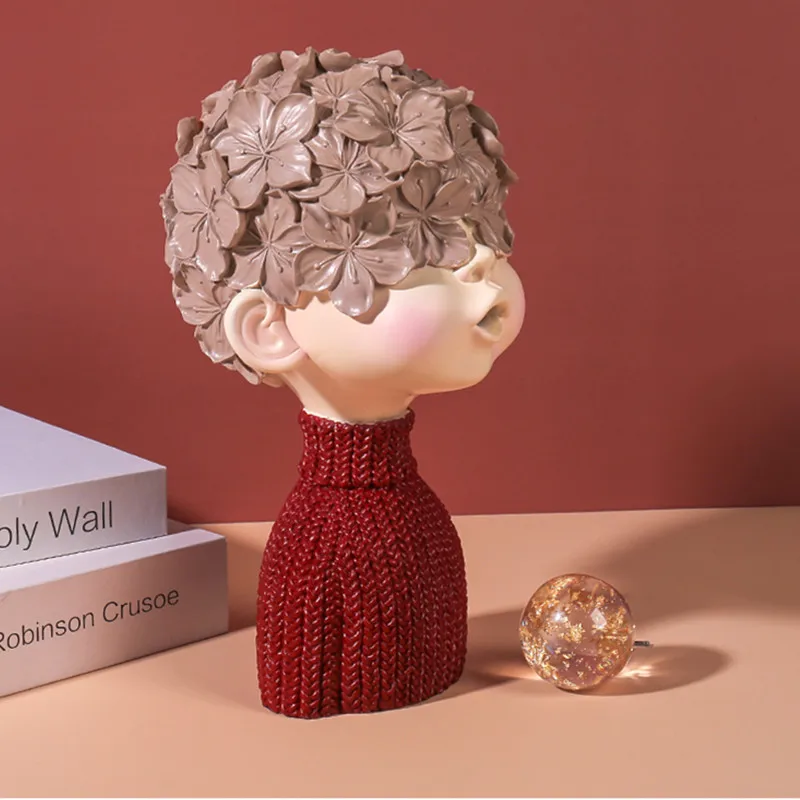 

Blow Bubbles Boy Desktop Decor Nordic Luxurious Living Room Entryway Ornaments Sculpture Creative Birthday Gift X5635