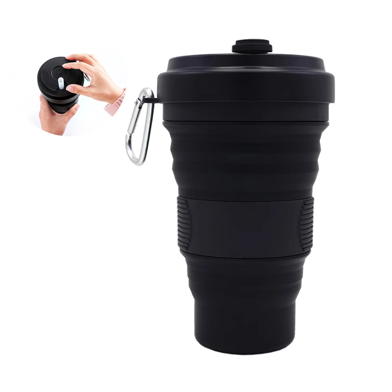 

550ml Folding Cups BPA FREE Food Grade Water Cup Travel Silicone Retractable Coloured Portable For Outdoor Coffee Handcup