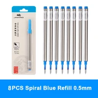 8pcs set jinhao ballpoint pen refill 0 5mm 0 7mm nib blackblue ink original refill for writing accessories school stationery