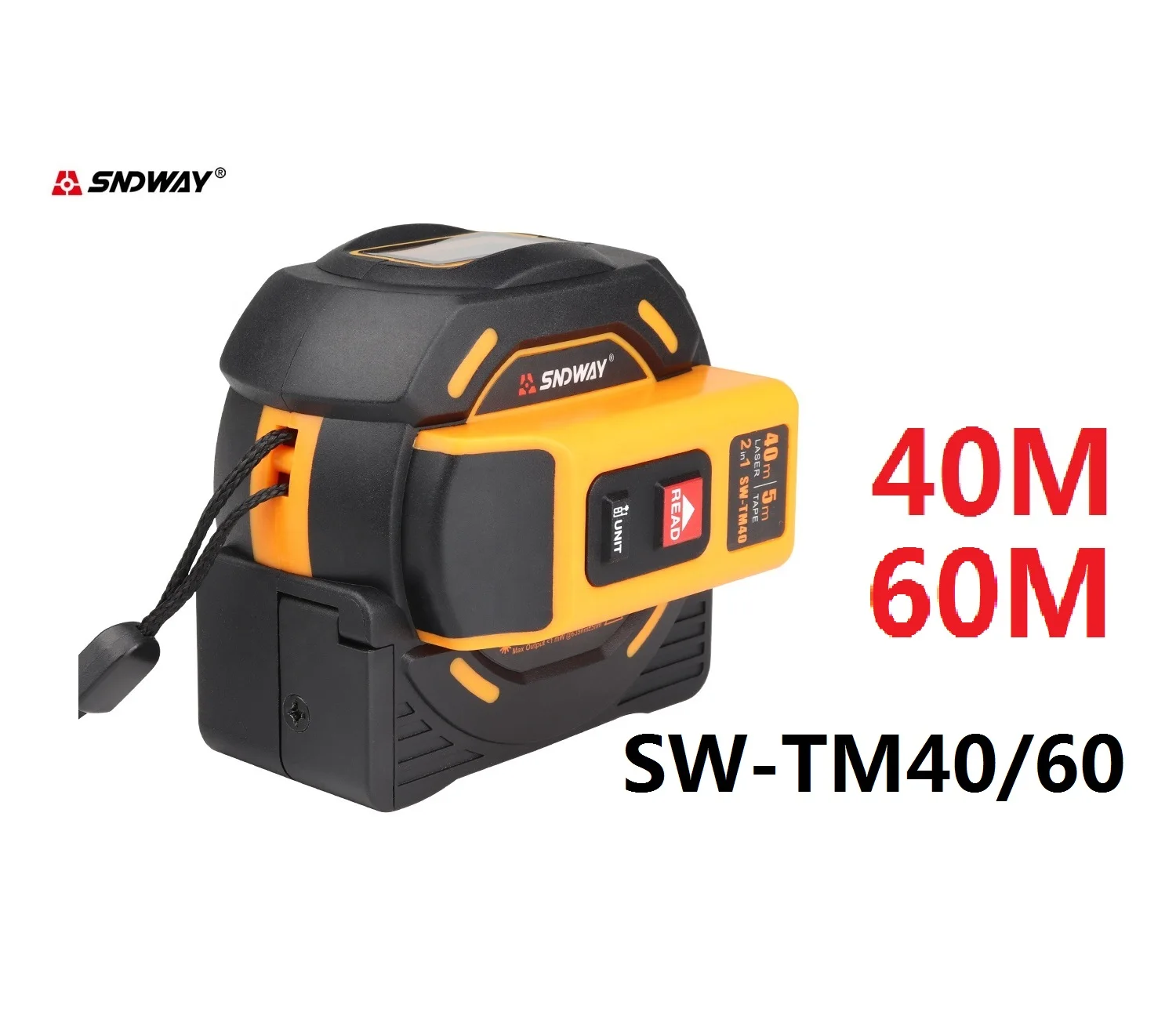 

SNDWAY New 2 in 1 laser distance meter 40M + laser range finder Electronic ruler steel retractable tape measure 5m