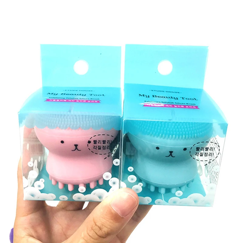 Face Cleaning Mini Electric Massage Brush Washing Machine Waterproof Silicone Cleansing Tools Small Octopus Shape With Box | Красота и