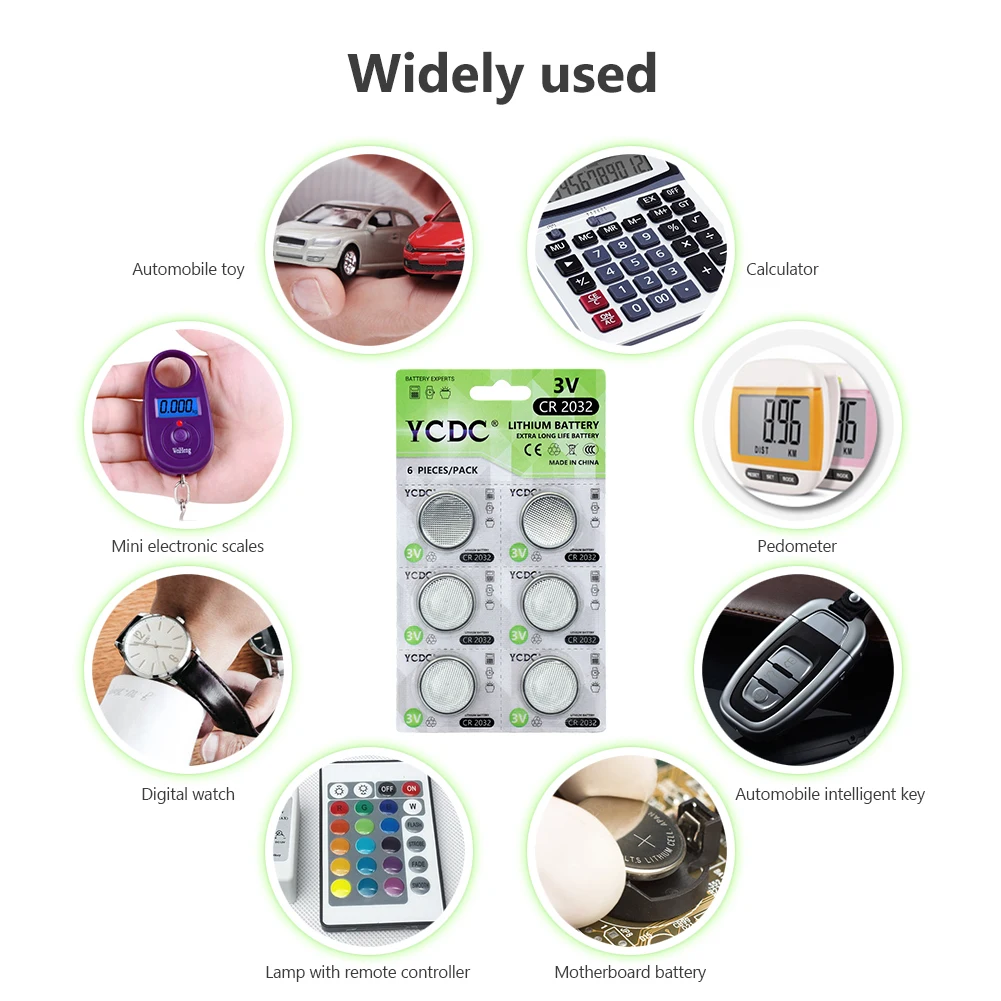 6pcs YCDC original Lithium Battery cr2032 3v button cell coin batteries for watch computer remote control cr 2032 DL2032 5004LC |