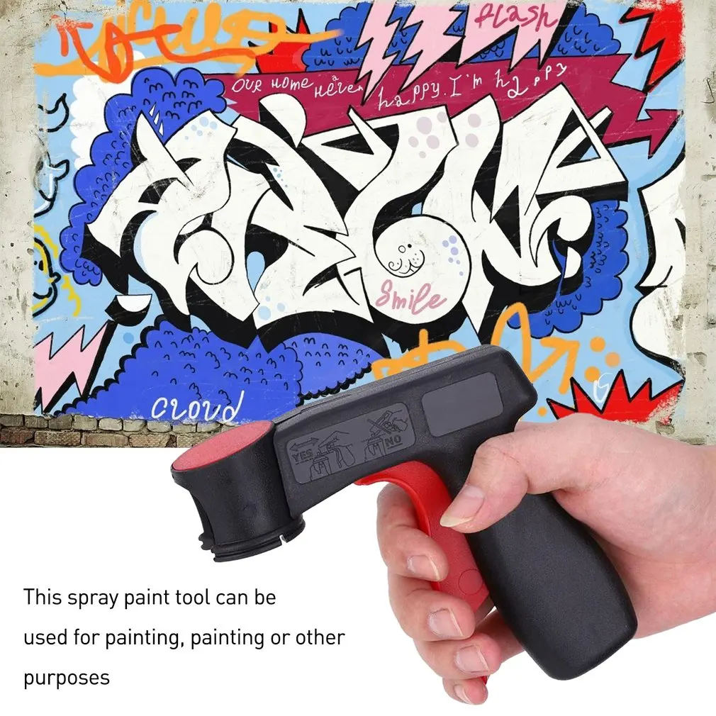 

Spray Adaptor Paint Care Aerosol Spray Gun Handle with Full Grip Lock Handle Trigger Airbrush Painting Auto Paint Polish Tools