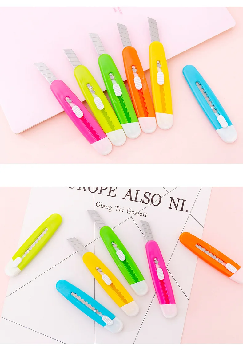 Карамельный цвет вентилятор вы Искусство нож студенческий портативный резак