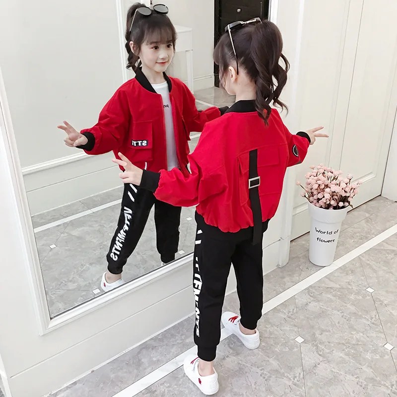 Коллекция 2019 года куртка для девочек комплекты детской одежды модный спортивный