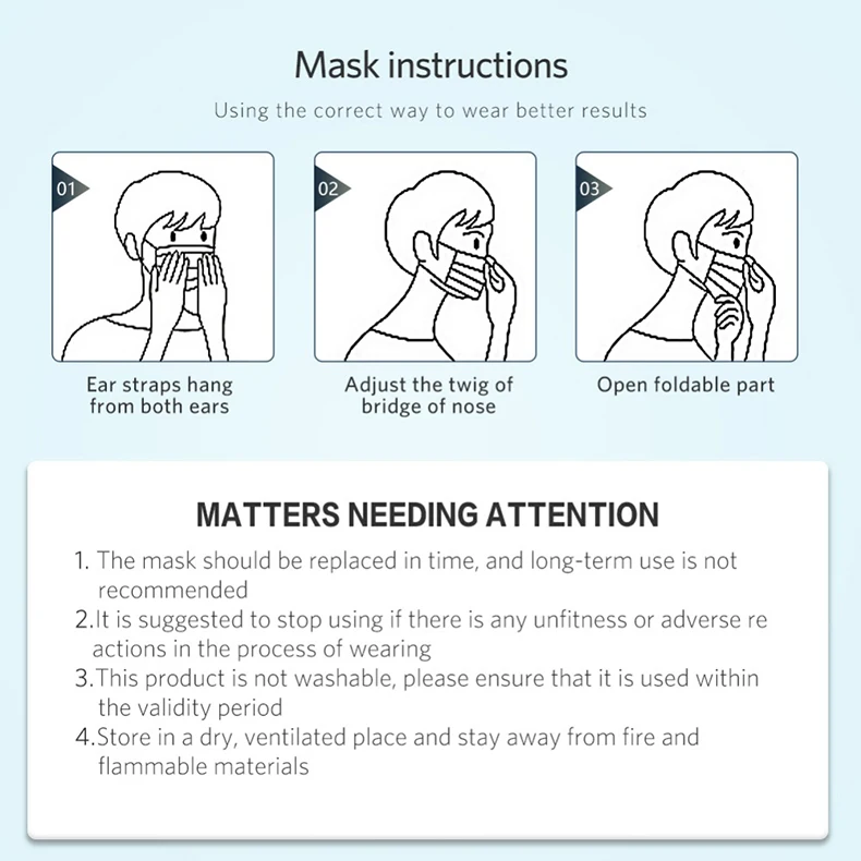 10 pcs Non Woven Disposable Face Mask 3 Layer disposable face Masks Dust Filter Elastic Facial Dust-Proof Safety | Красота и здоровье