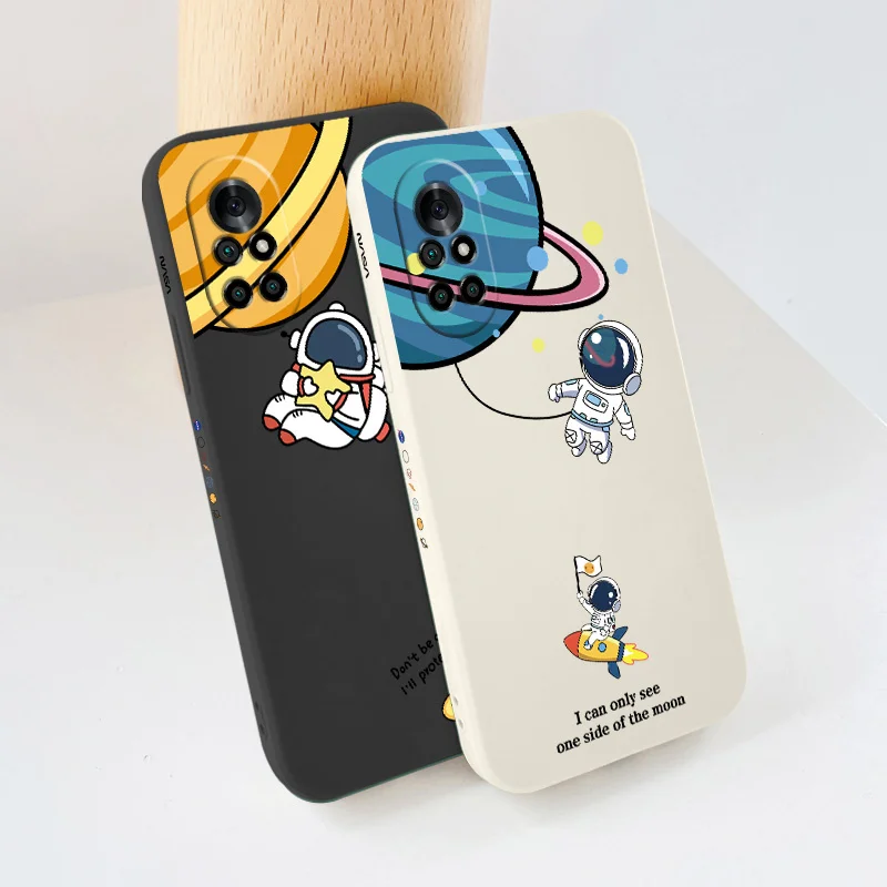 

Yellow Planet Astronaut Silicone Case For Huawei Nova 8 7 Pro SE 6 SE 5 Pro 5Z 5I 5Ipro 5T 4 4E Ultra Thin Phone Back Cover