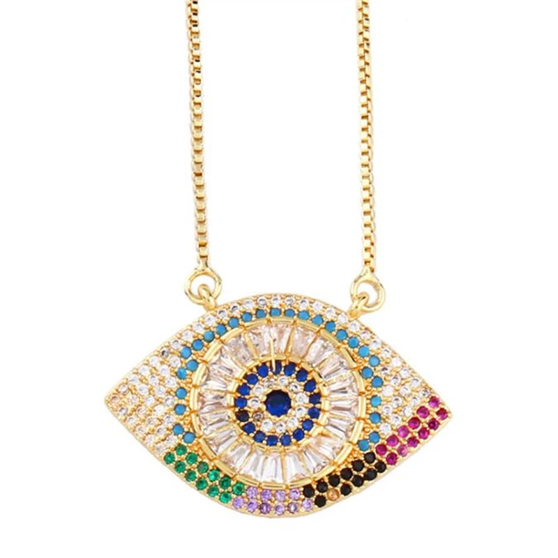 

Simple Versatile Necklaces Cubic Zirconia Pendant Devil's Eye Clavicle Necklaces Fashion Wedding Jewelry Gifts for Women 2021