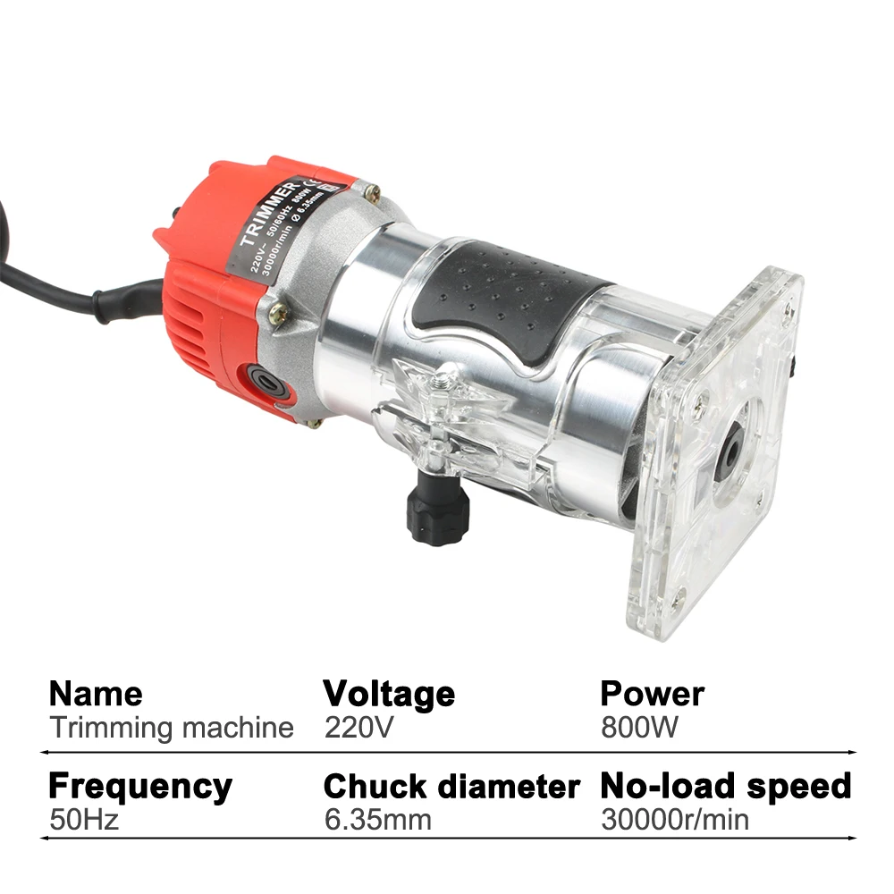800 Вт алюминиевый домашний Электроинструмент деревообрабатывающий триммер слот