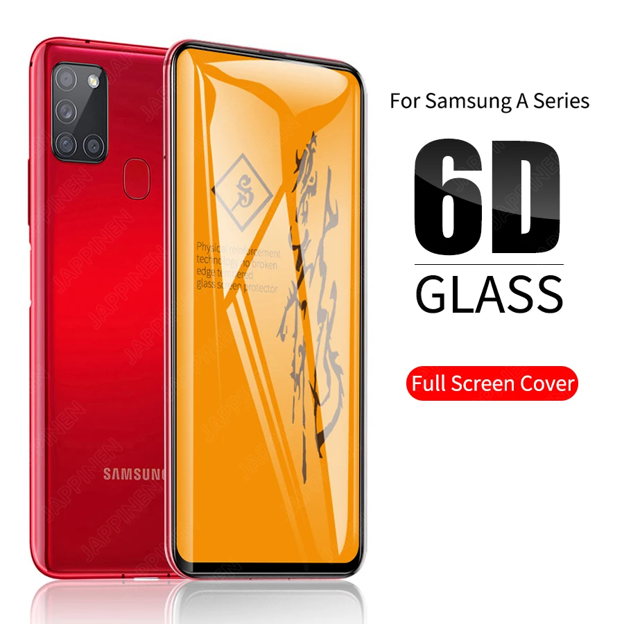 

6D Full Glue Cover Tempered Glass For Samsung Galaxy A11 A12 A21S A31 A41 A51 A71 A01 A20S A30S Glass Screen Protector Film