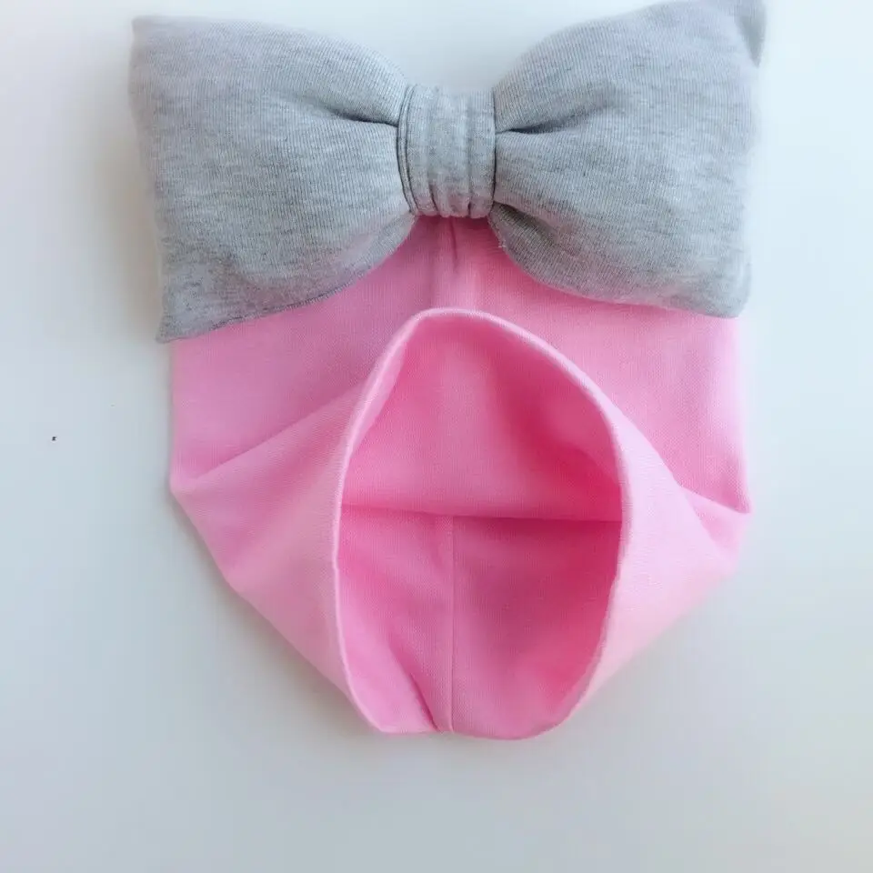 sweet Toddler infant Kids newborn hat leopard baby cotton big large bow tie caps beanie for girls Butterfly Knot Melamed | Детская