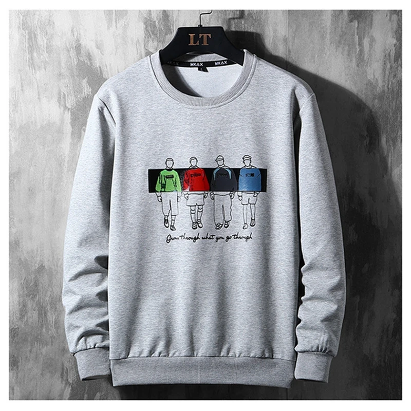 

Мужской размера плюс повседневный спортивный свитер с круглым вырезом 9XL-4XL Модный пуловер с длинным рукавом Свободный Повседневный свитер ...