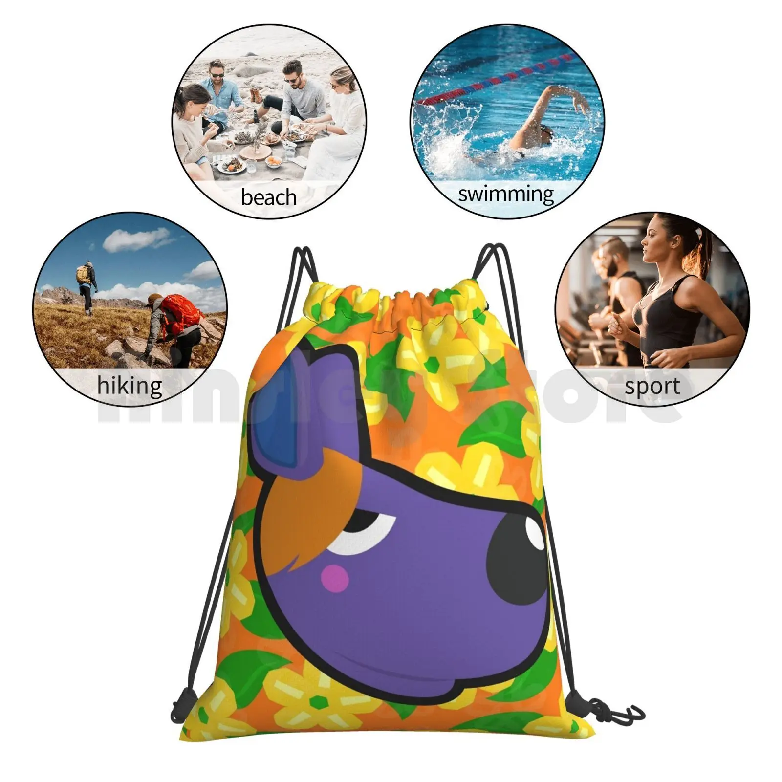 

Sylvia Animal Backpack Drawstring Bag Riding Climbing Gym Bag Sylvia Kangaroo Animal New Leaf Acnl Happy Home Designer