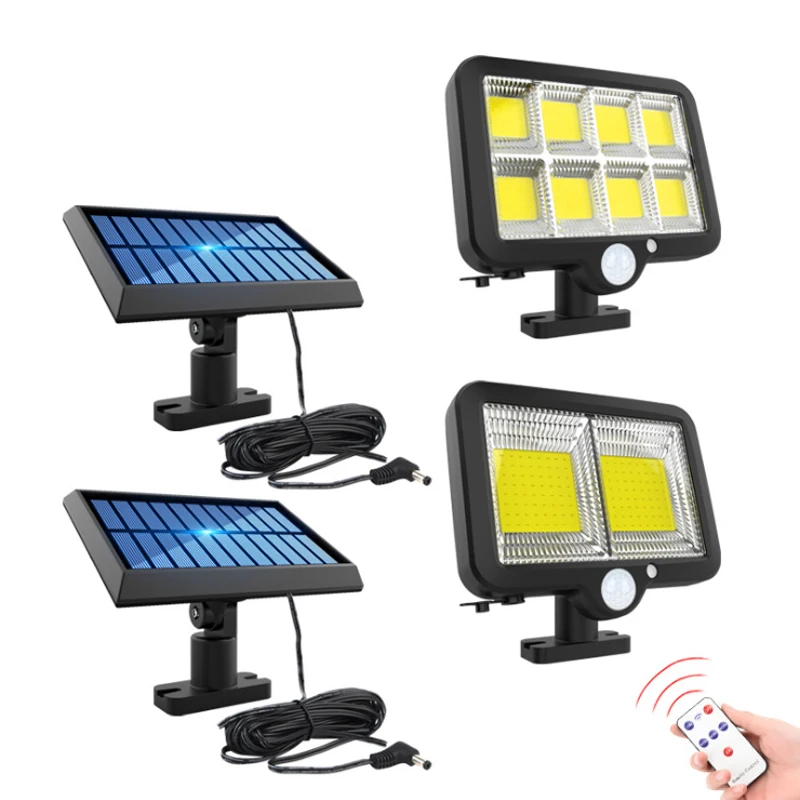 

Светодиодный настенный светильник на солнечной батарее с дистанционным управлением, уличная водонепроницаемая лампа для виллы, улицы, сад...