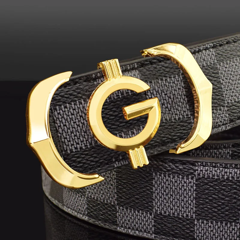 

Luxury Brand Leather Casual Man Black Designer Belts Men High Quality G Letter Buckle Coffee Male Waist Strap Ceinture Homme