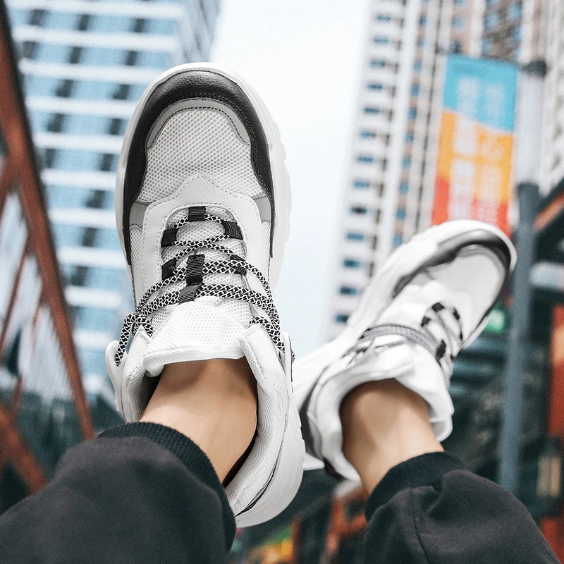 Мужские дышащие кроссовки на шнуровке темно синие повседневные для ходьбы и