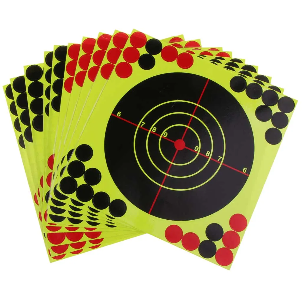 

10Pcs Round, Self Adhesive, Targets - Target Stickers - Fluorescent