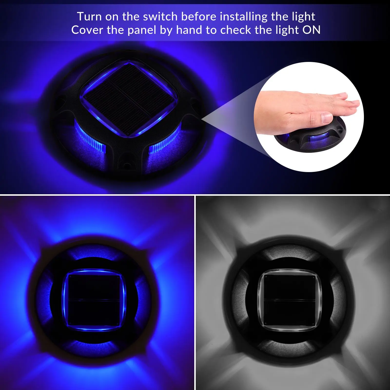 

6pcs Solar Deck Lights Bright Practical LED Lights Ground Lamps for Backyard Road