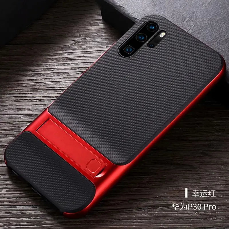 

2 in 1 PC+TPU Hybrid Combo Shockproof Heavy Duty dual Layers Phone Case Cover with Kickstand for Huawei P30 P30 Pro
