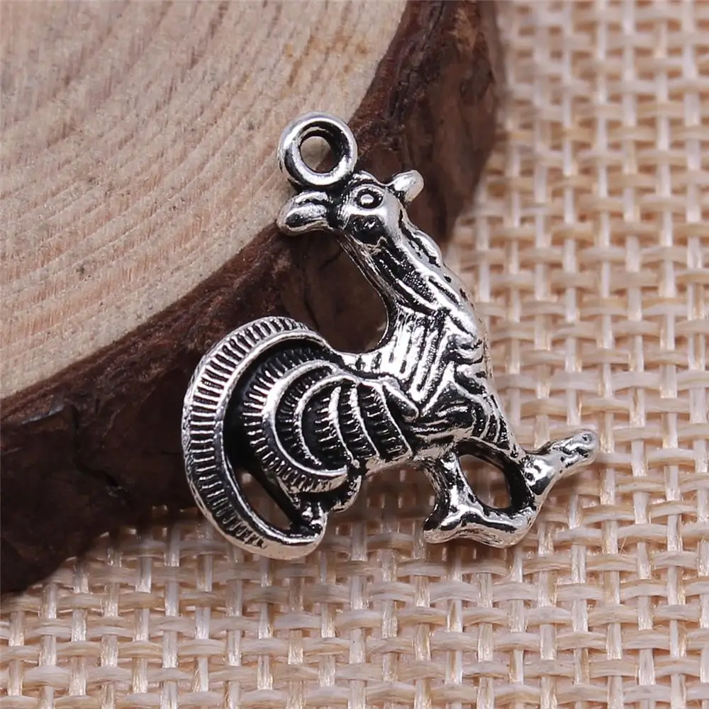 

Handmade Pendants For Jewelry Accessories 20pcs Cock Charms 20x16mm Antique Silver Plated