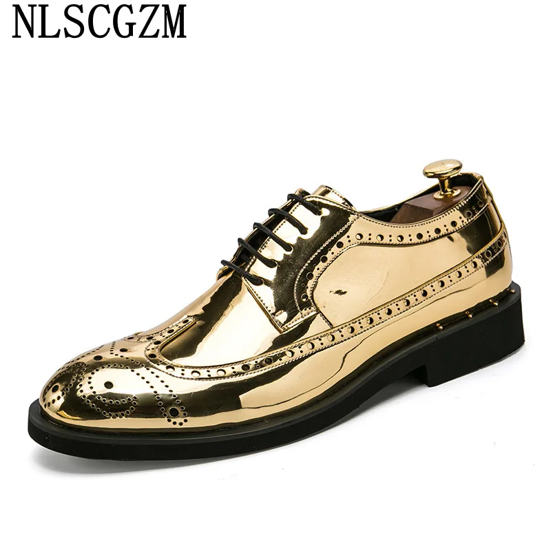 

Patent Leather Brogue Shoes Men Italian Coiffeur Men Dress Shoes Leather Wedding Dress Formal Shoes Men Office 2023 Zapatillas