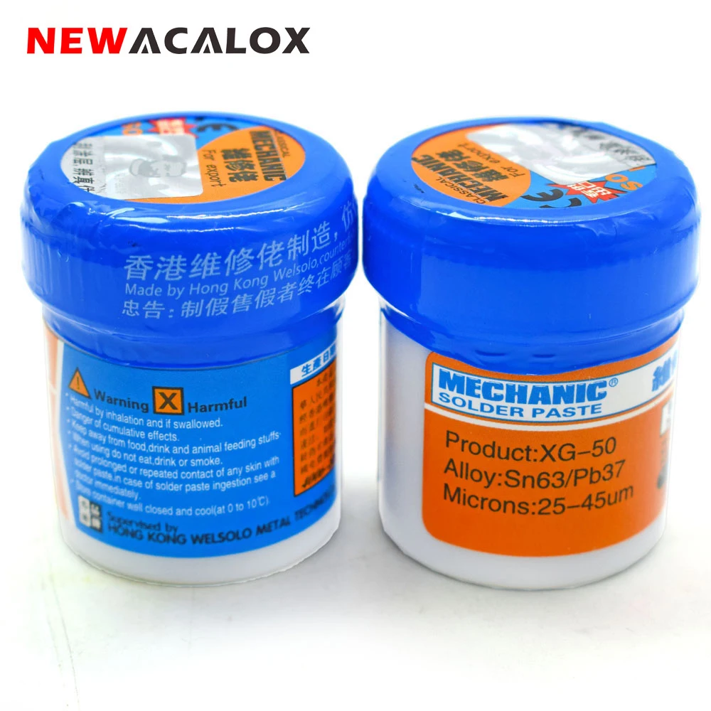 NEWACALOX сварочный инструмент паяльная паста механик флюс XG-50 Sn63/Pb67 SMD SMT для 936 852D+ BGA паяльник станция 2 шт./лот