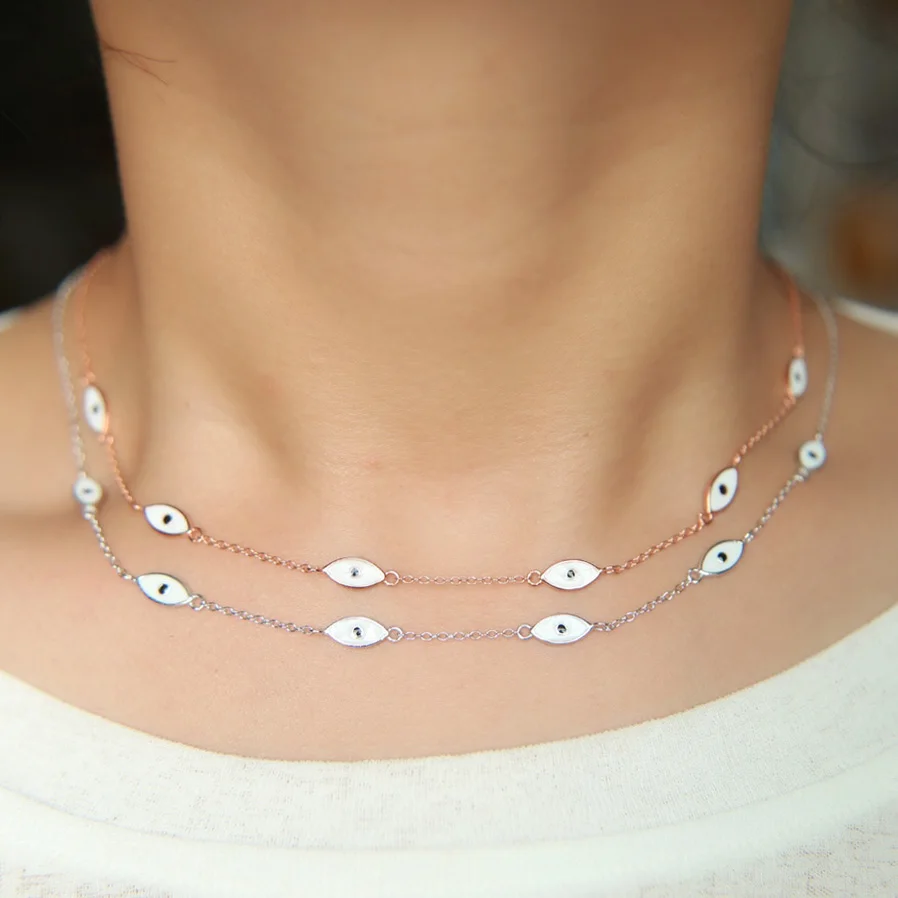 Новинка изящное ювелирное изделие 100% 925 пробы эмаль Турецкий Дурной глаз