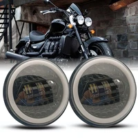 2pcs 130w 5 34 inch 5 75 led headlight projector drl halo motorcycle for triumph rocket 3 thunderbird
